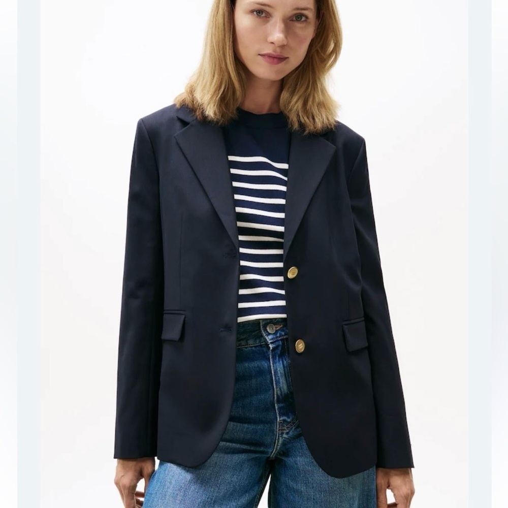 🌻NEW NWOT Tommy Hilfiger Timeless Black Wool Blend 2-Button Blazer Size 10